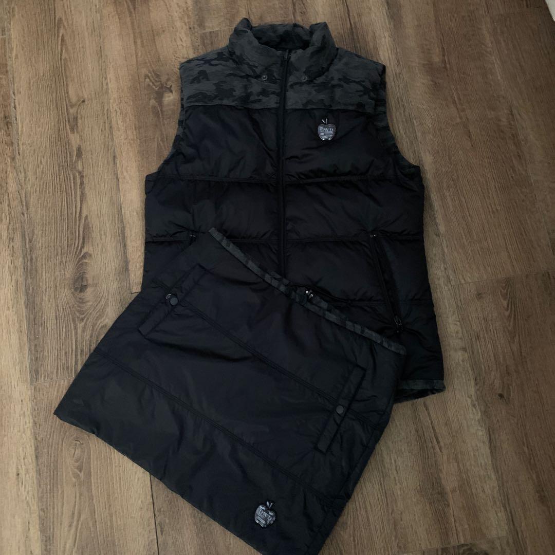 ダンスウィズドラゴンレディースダウンベスト　リバーシブル　黒Ｌ