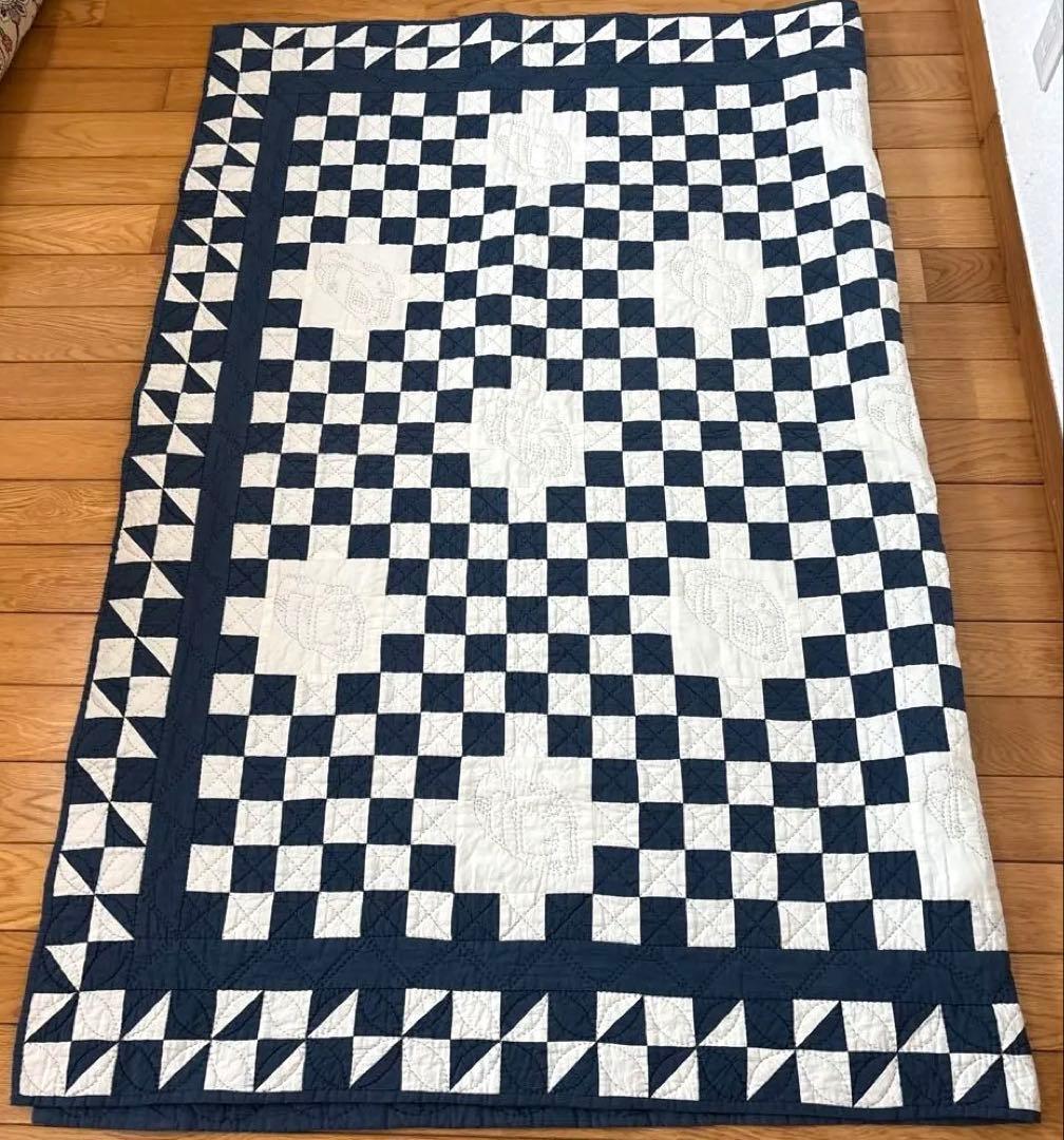 ♦︎ポルシェ356デザイン ハンドメイドパッチワーク　ベッドカバーシングルサイズ