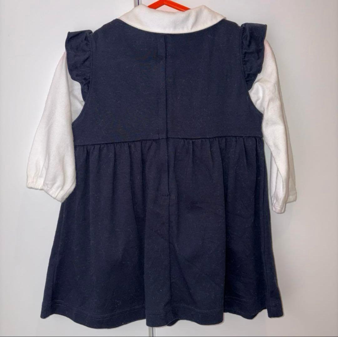 【現行品】familiar ネイビー ワンピース ブラウス 80cm