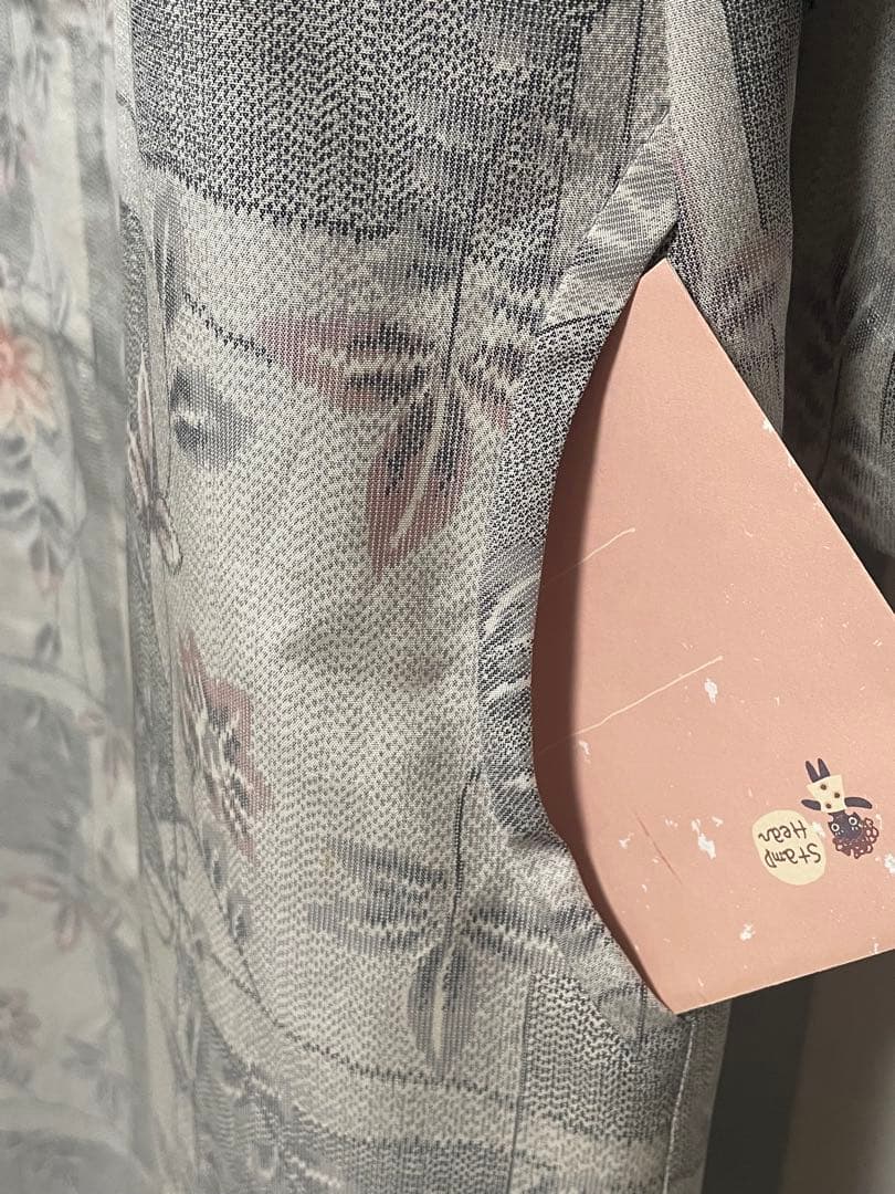 着物リメイク☆458大島紬コクーンチュニックワンピース／サイズL～LL