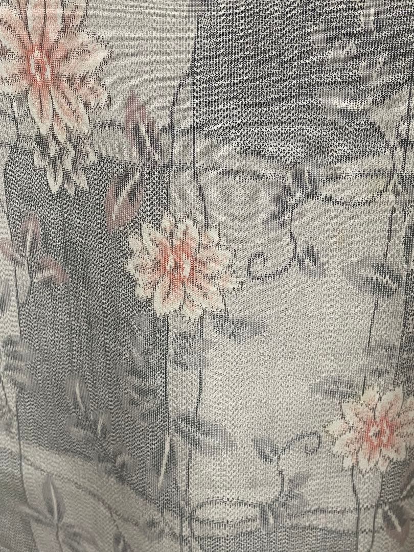 着物リメイク☆458大島紬コクーンチュニックワンピース／サイズL～LL