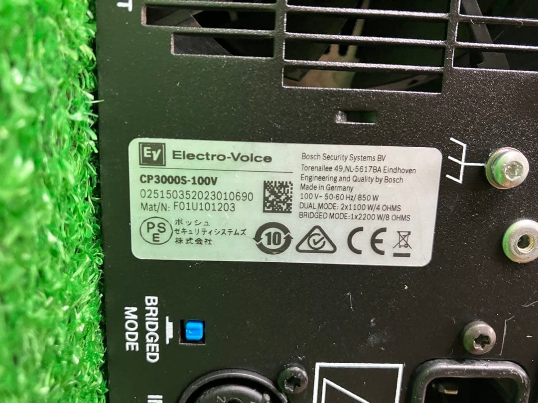 EV　ELECTRO VOICE　パワーアンプ　CP3000S ②