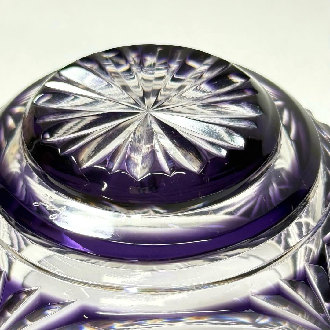 薩摩切子 辻俊幸 小付鉢 レモンカット 紫 ツジガラス工芸 ①