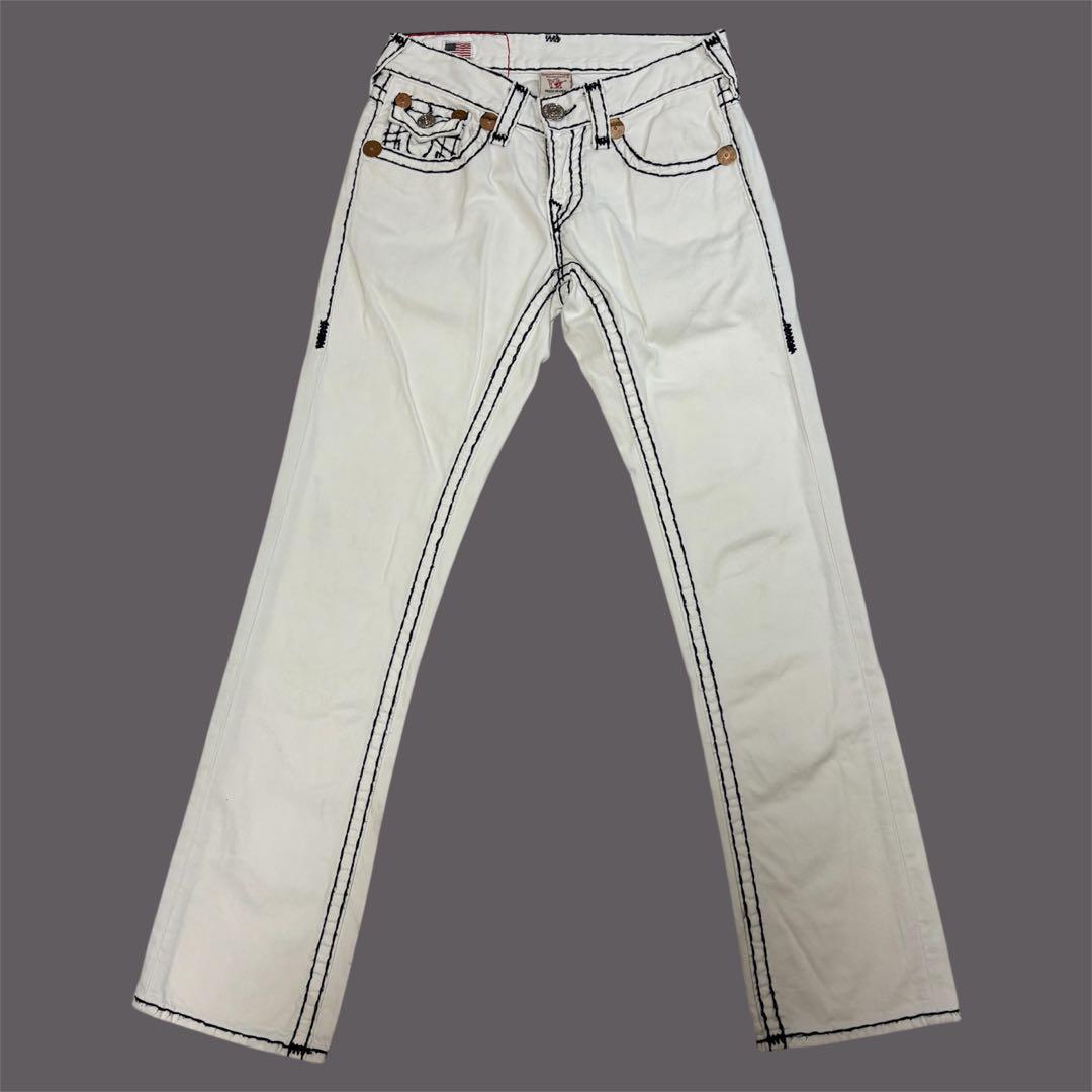 レア ホワイト true religion ricky superT デニム