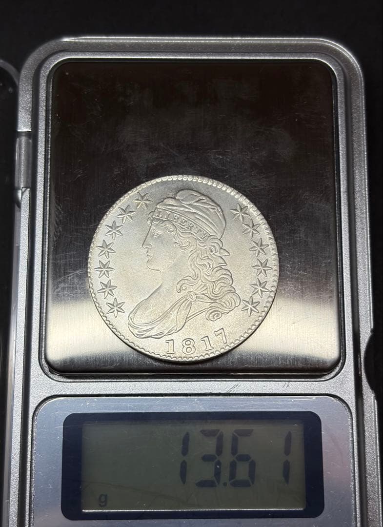 1817年 米国 50セント銀貨 キャップドバスト 音色最高 古銭