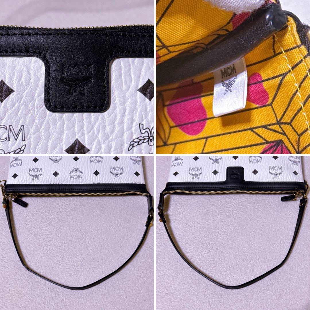 激レア【未使用】MCM アクセサリーポーチ ヴィセトス柄 レザー ゴールド金具