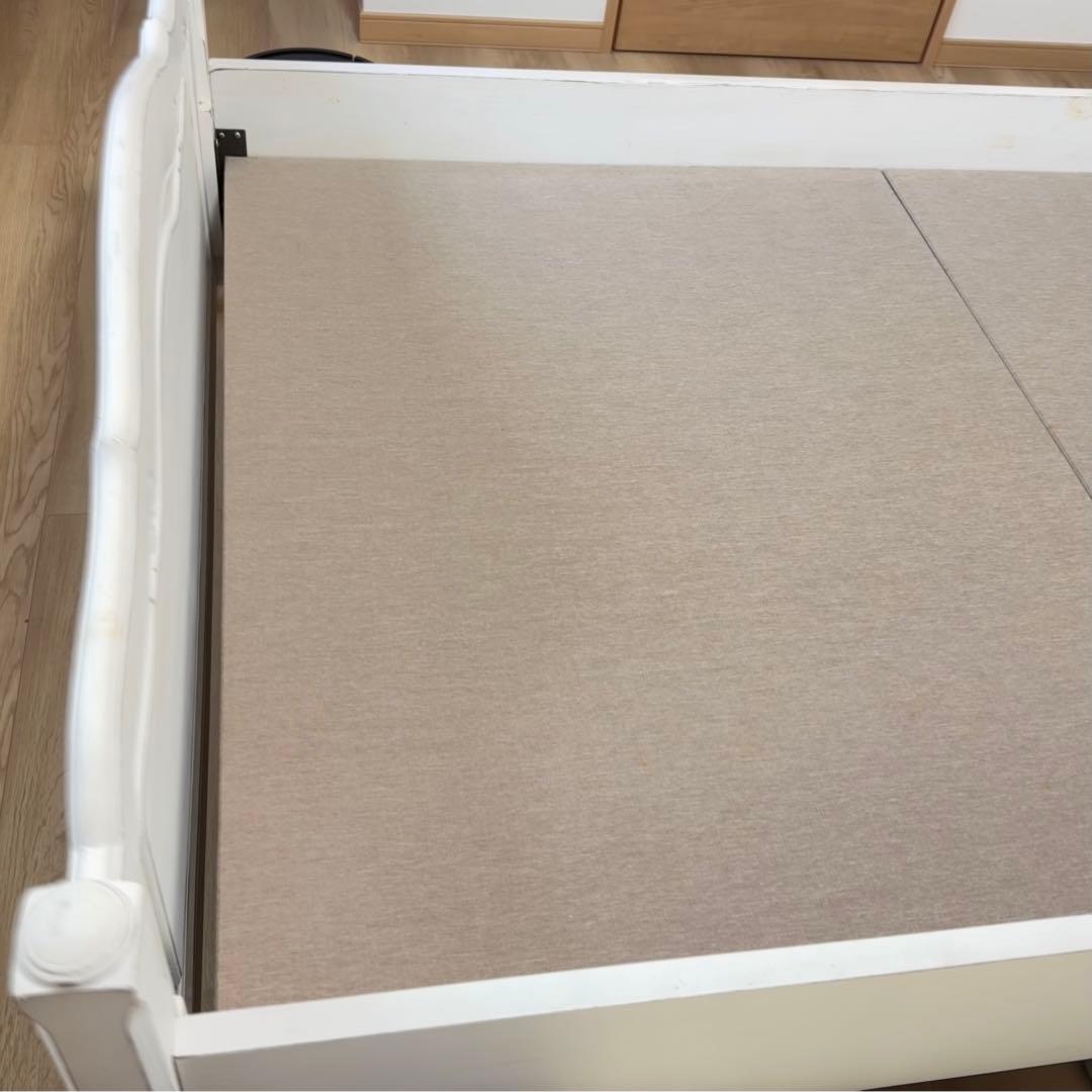 フランス　カントリーコーナー　セミダブル　ベッドフレーム　シャビーシック