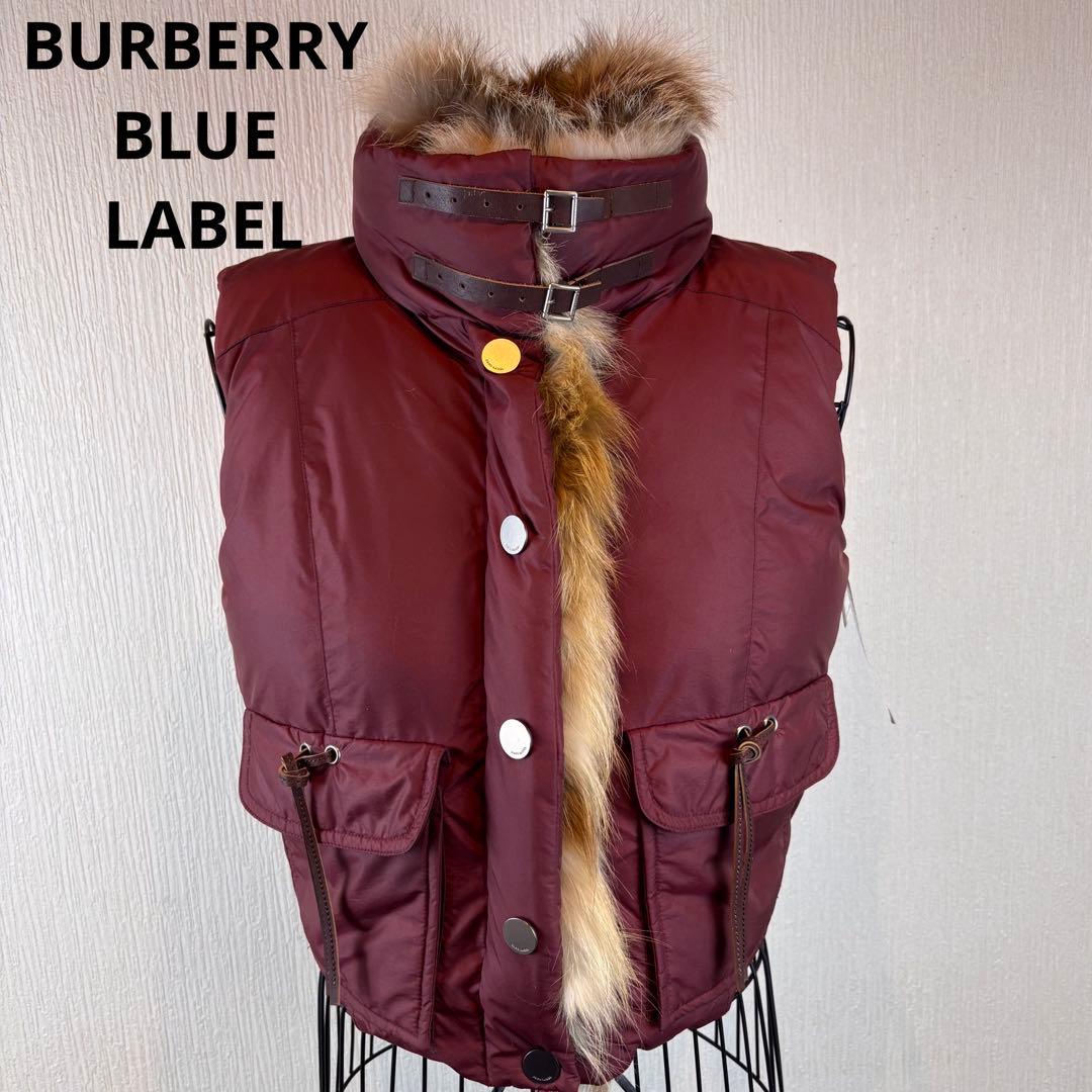 ★BURBERRY BLUＥLABEL★M★ファーダウンベスト★新品43000円