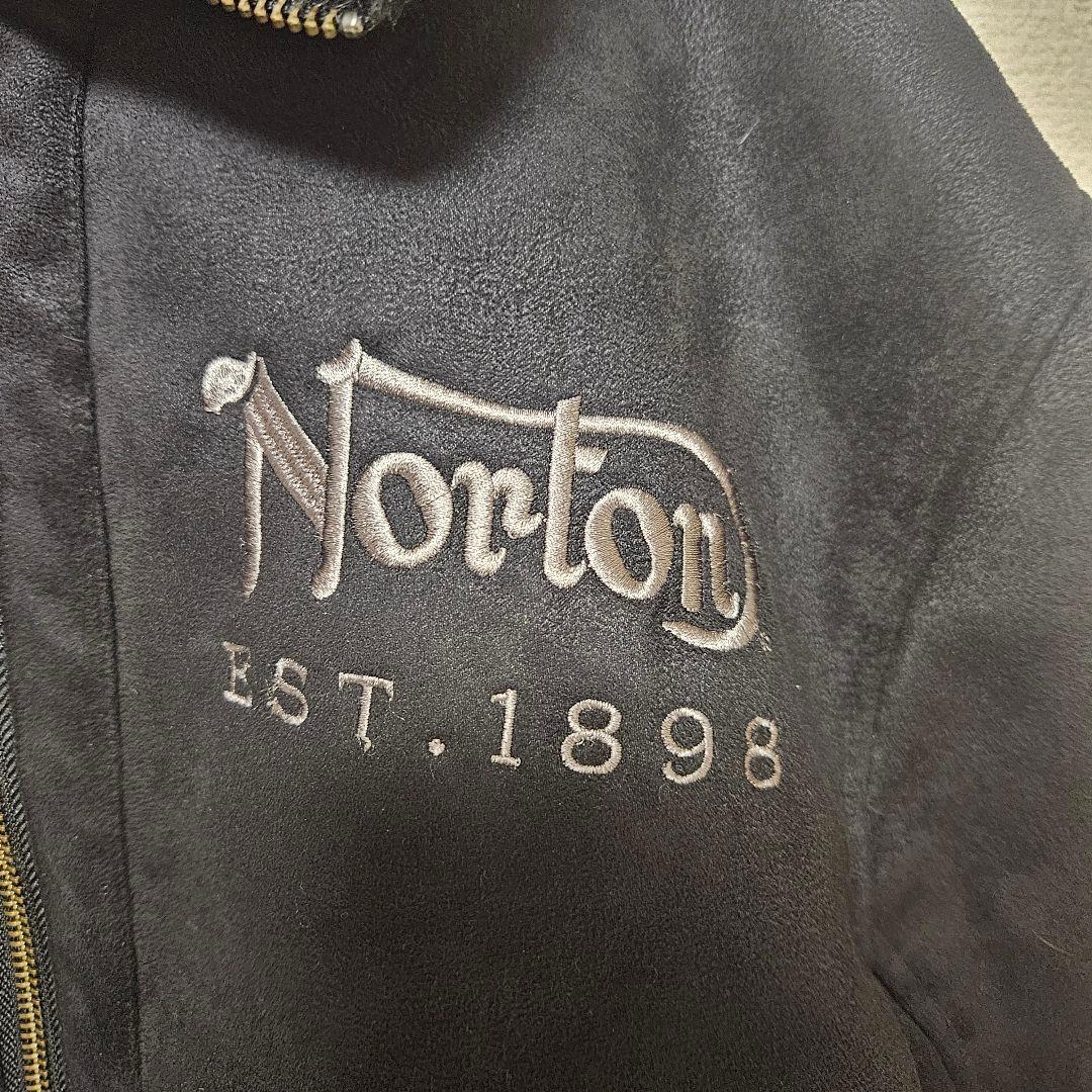 【極美品】Norton　フェイクムートンジャケット　ボア　バイカー　刺繍