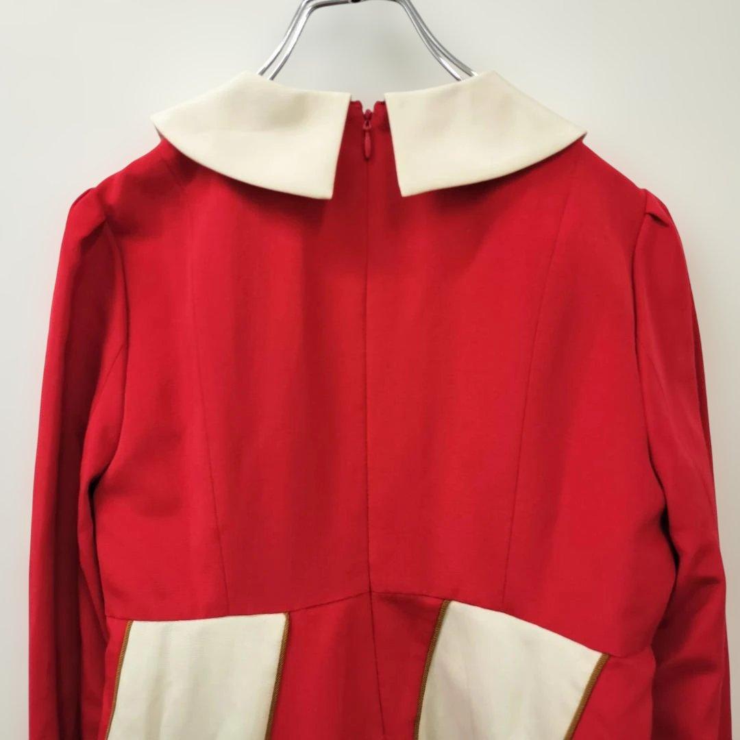 ⑦ タグ付 Neba aaran do 旋風少女ワンピース 赤×白 Aライン