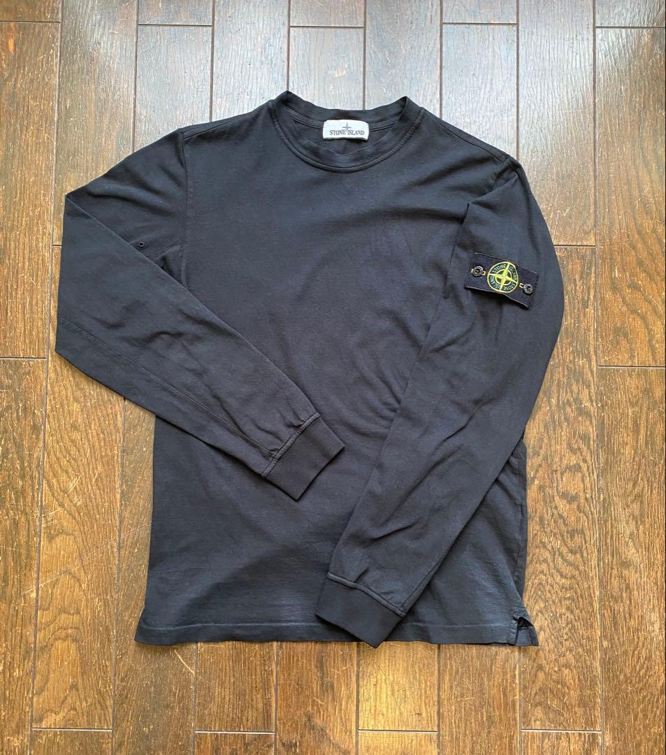 STONE  ロンT ブラック M ストーンアイランド ワッペン
