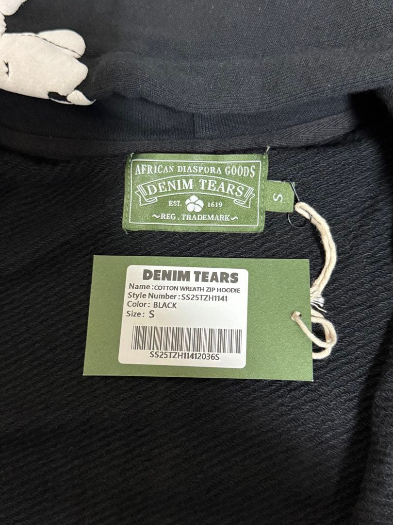 トップス Cotton Wreath Zip Hoodie Black