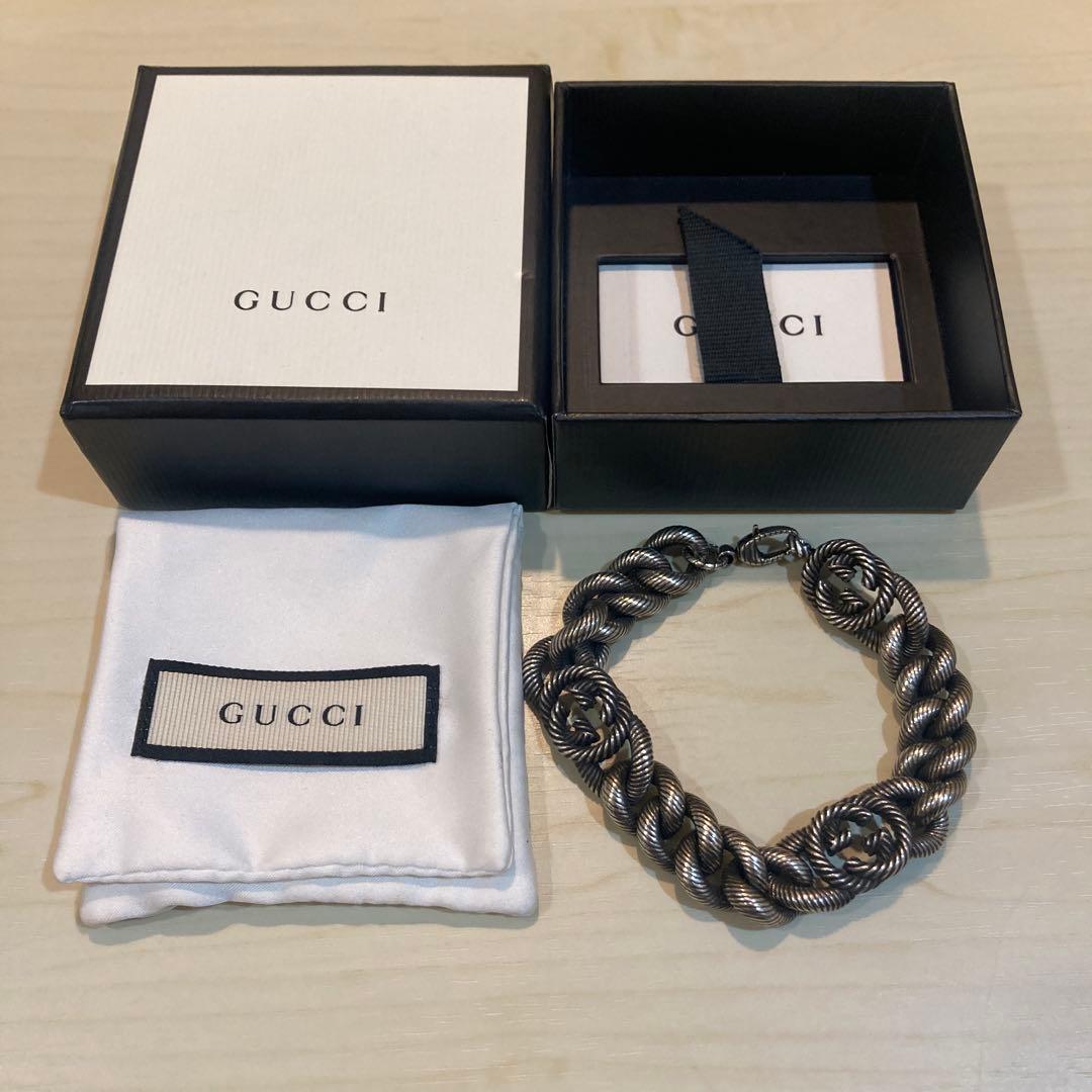 GUCCI グッチ　アラベスクインターロッキングＧ　ツイストブレスレット 925