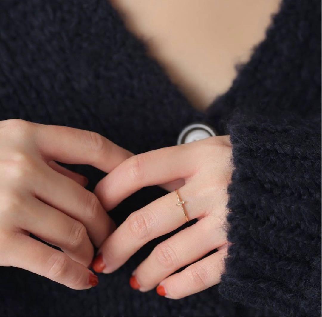 lilas クロスダイヤリング　K10