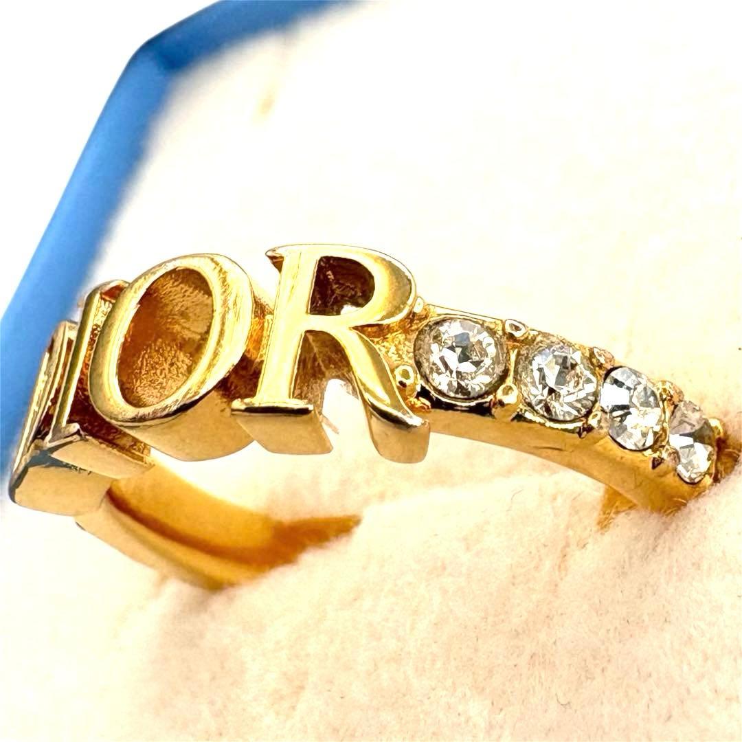 M*I様 【Dior 】ゴールド ロゴリング クリスタル装飾