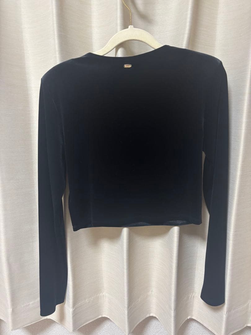 ベロアクロップドカットトップス