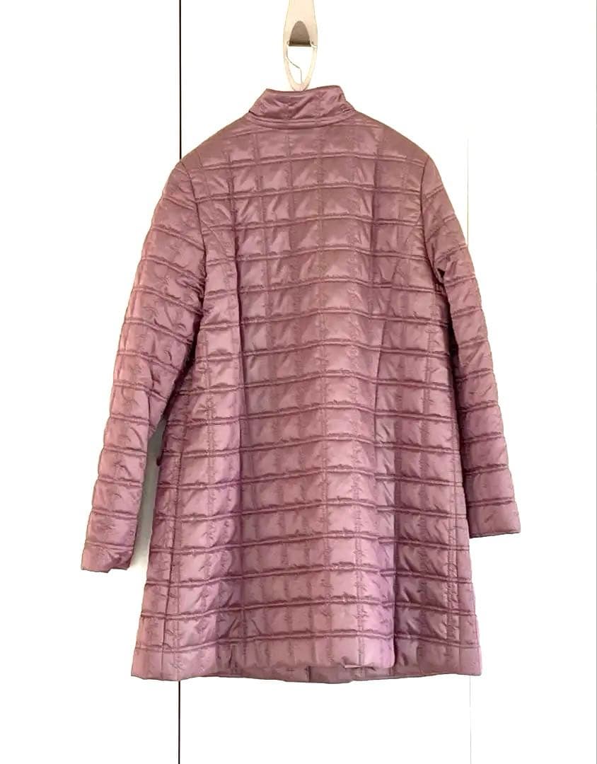 日本製【銀座花菱】スタンドカラースモーキーピンクダウンコートポリエステル100%