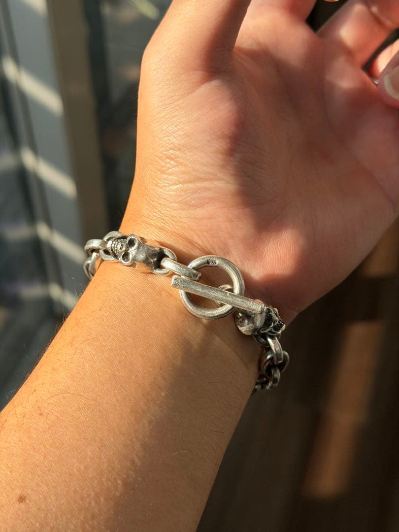 スカルブレスレット　全長約21cm