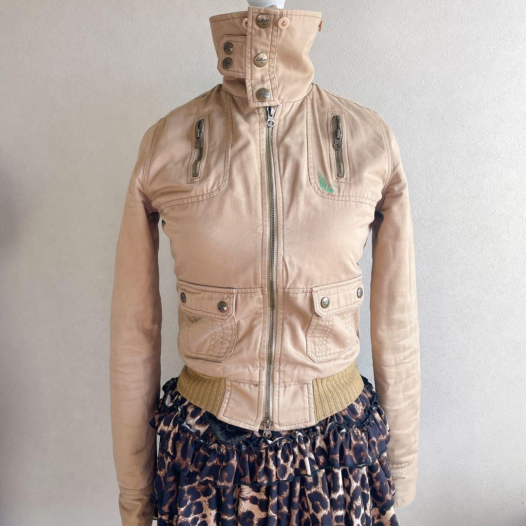 y2k ホリスター　グランジ ファー　短丈　ミリタリージャケット　平成ギャル