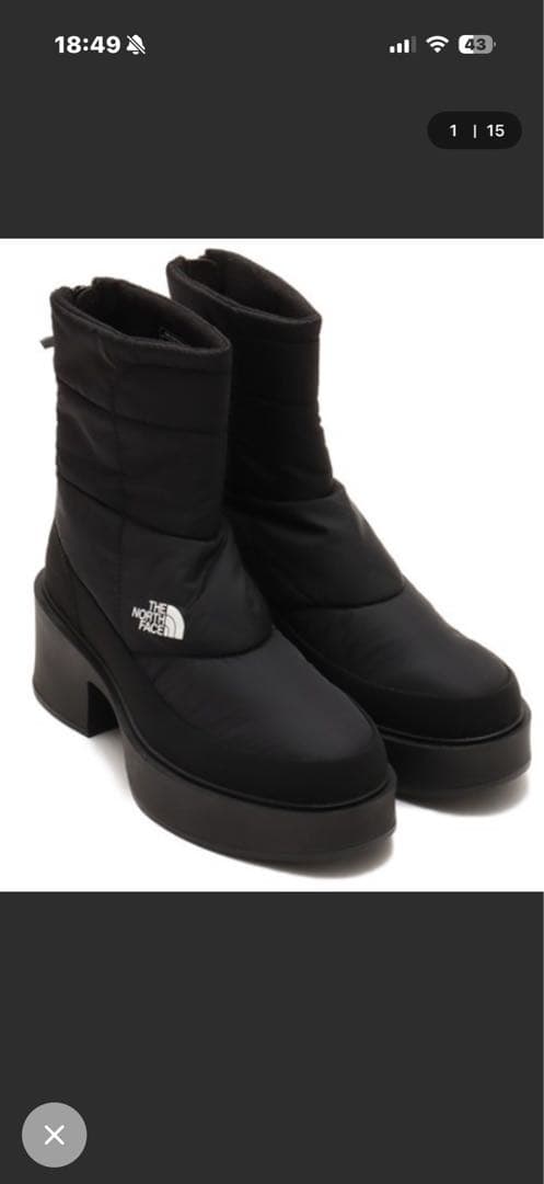 THE NORTH FACE ブラック ショートブーツ