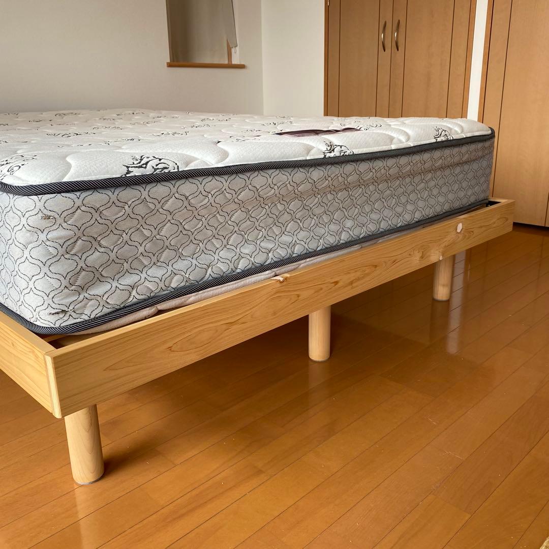 Sealy ×ニトリダブルマットレス＆ニトリ総ひのきベッドフレーム