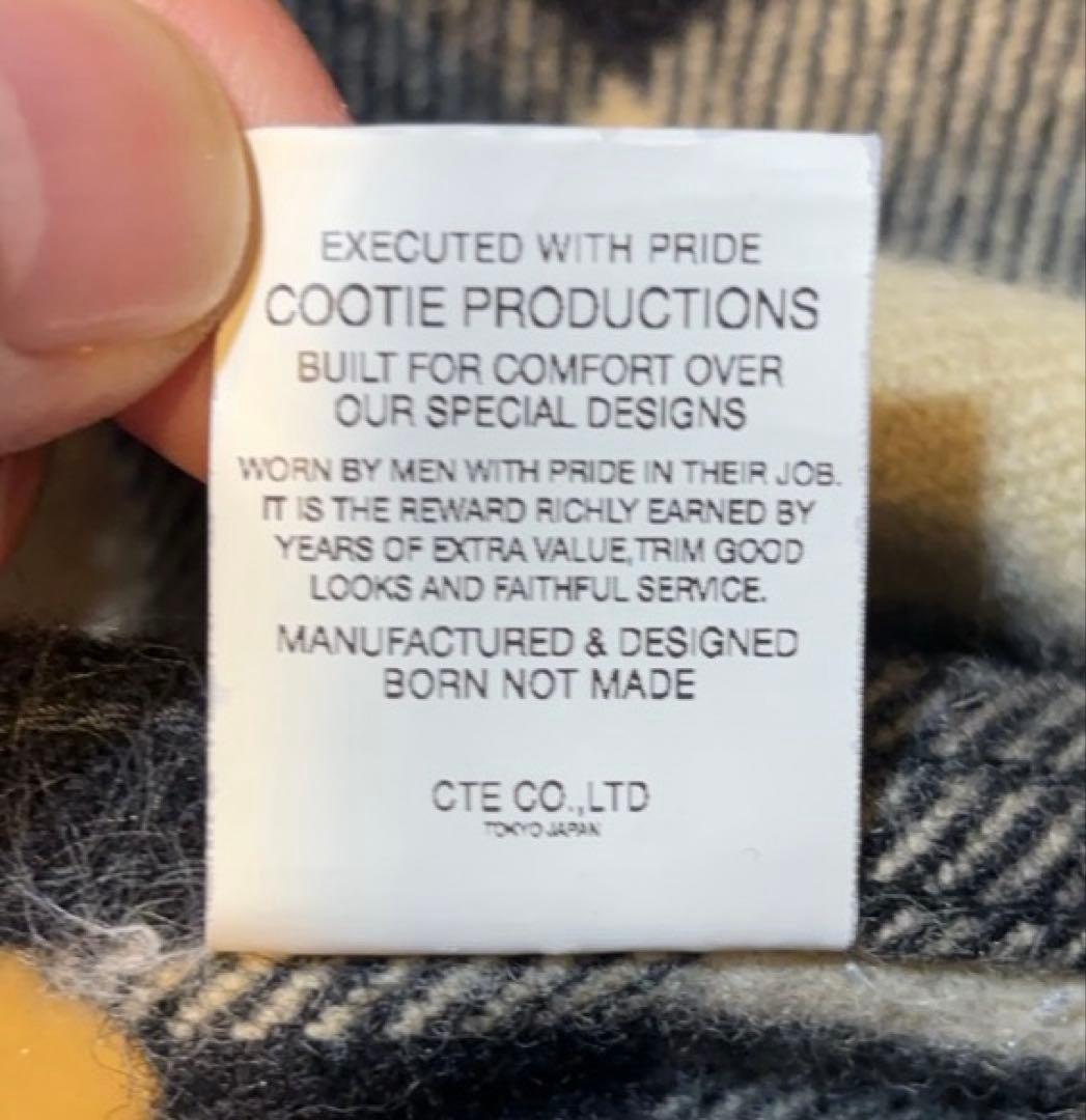 が*パ様 日本製　COOTIE ウールチェックシャツ　 Lサイズ