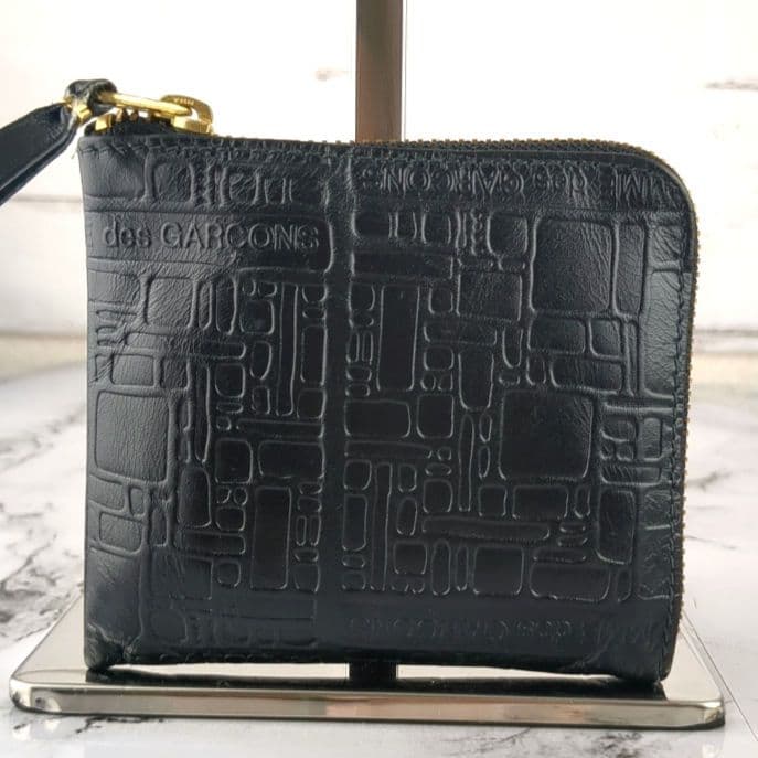 【極美品】コムデギャルソン☆型押し　総柄　ケース　カードケース　ブラック