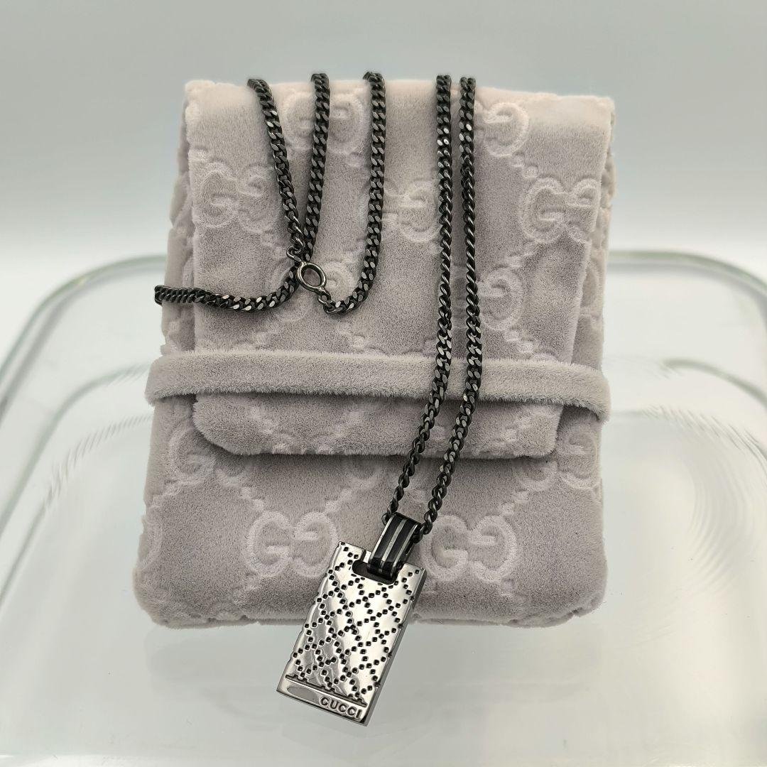 極美品✨GUCCI ディアマンテ シルバー925 プレート ネックレス グッチ