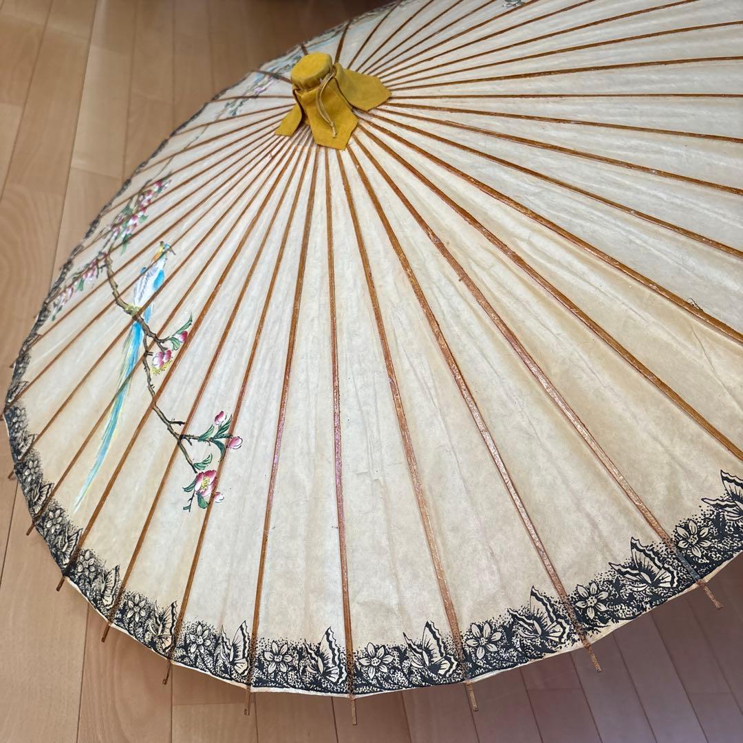 フランス　アンティーク　ヴィンテージ　傘　蛇目傘