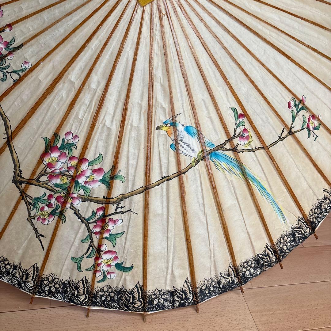 フランス　アンティーク　ヴィンテージ　傘　蛇目傘