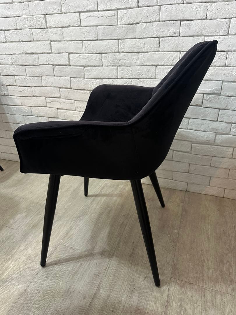 【M】定価7万　4脚セット　ベルベット　チェア　椅子　ダイニング