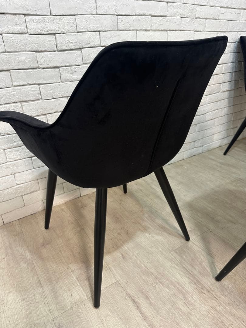 【M】定価7万　4脚セット　ベルベット　チェア　椅子　ダイニング