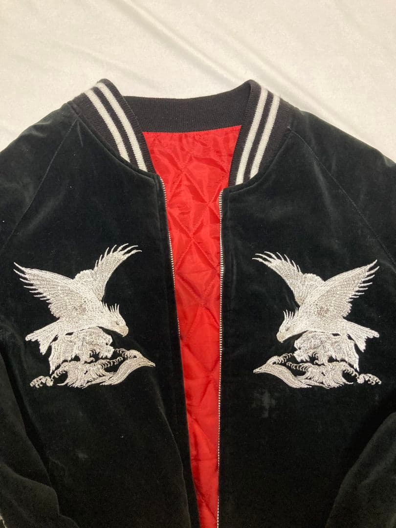 S*y様 横須賀オーダー製★日本製 スカジャン 鷲と龍刺繍 黒★
