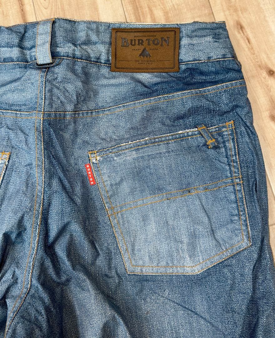 【美品】バートン BURTON GORE-TEX スノーボードパンツＬデニム柄