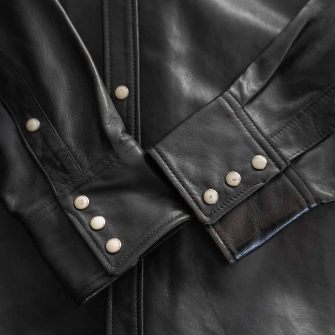 希少サイズ42 PHERROW'S フェローズ レザーウエスタンシャツ