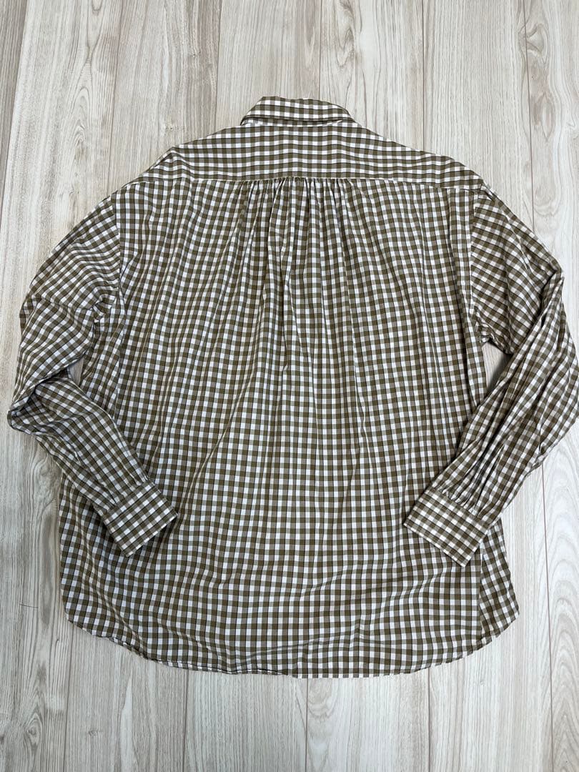 Porter Classic ロールアップシャツ　ゴールド　ギンガム　 M