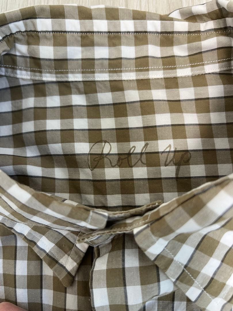 Porter Classic ロールアップシャツ　ゴールド　ギンガム　 M