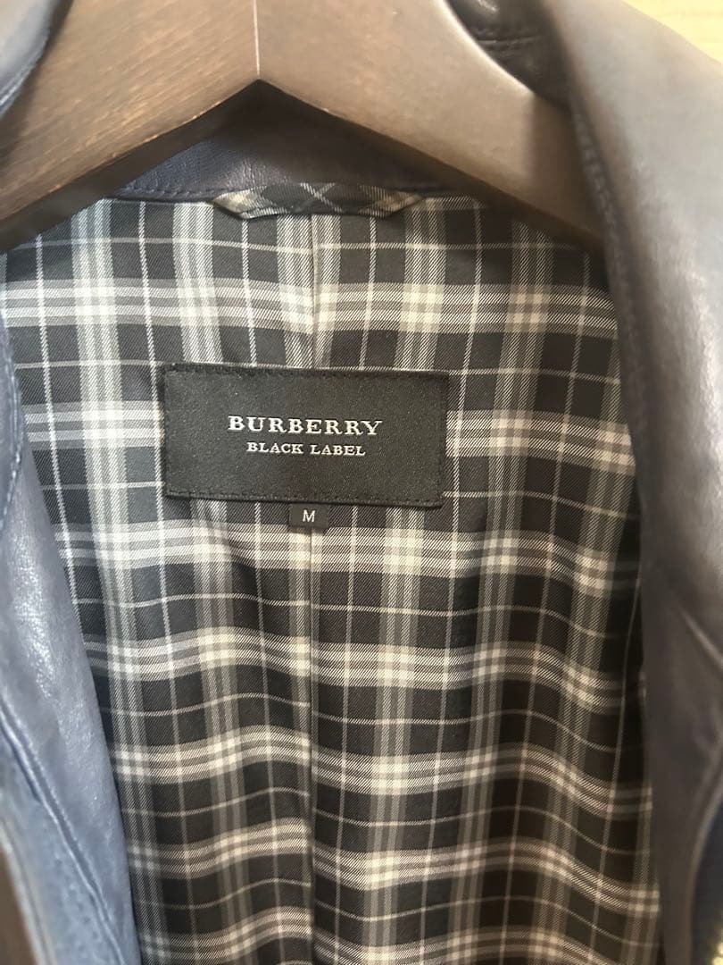 バーバリーブラックレーベル　 レザー シングルライダース　m 高級　ジャケット