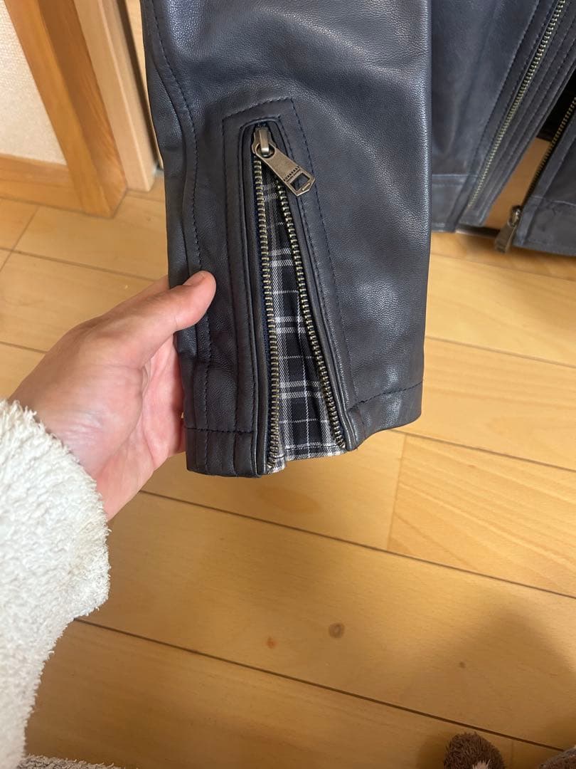 バーバリーブラックレーベル　 レザー シングルライダース　m 高級　ジャケット
