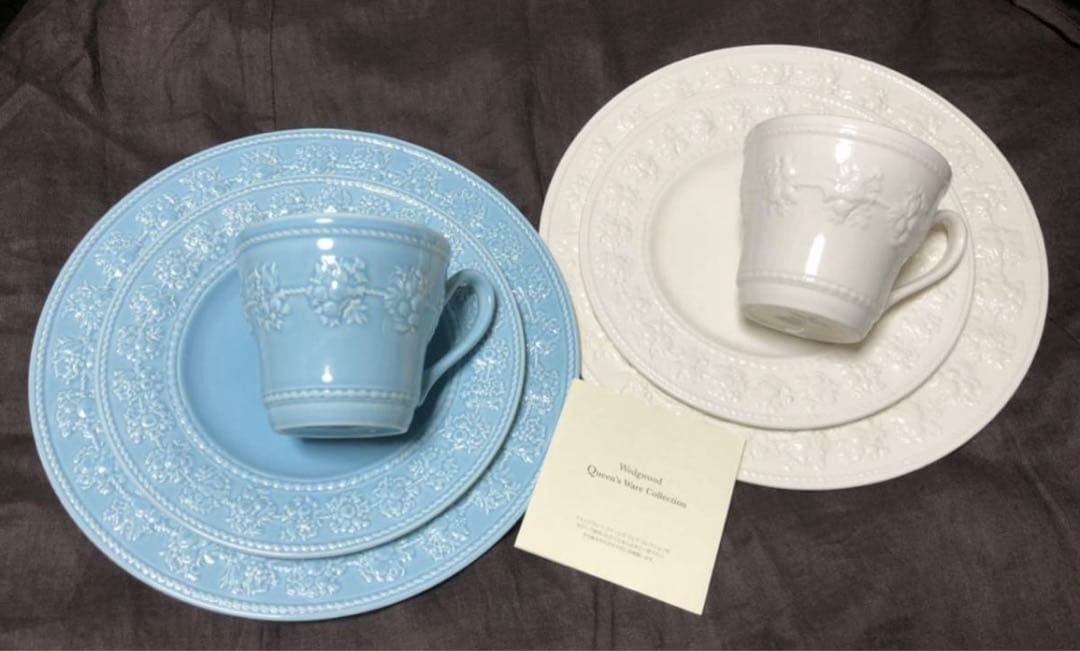  フェスティビティモーニングセットブルーとホワイトのペア