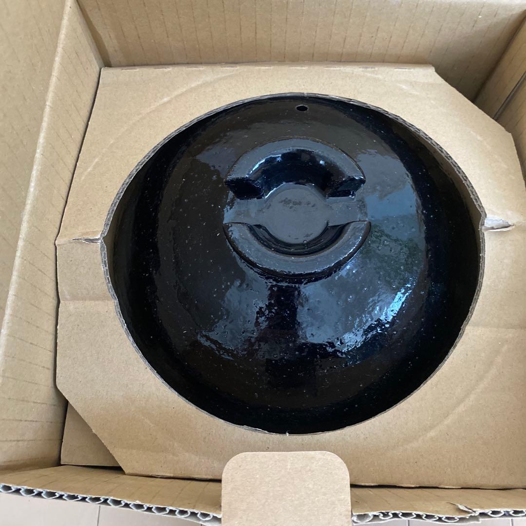 陶器製 土鍋 黒色 かまどさん長谷園三合炊き