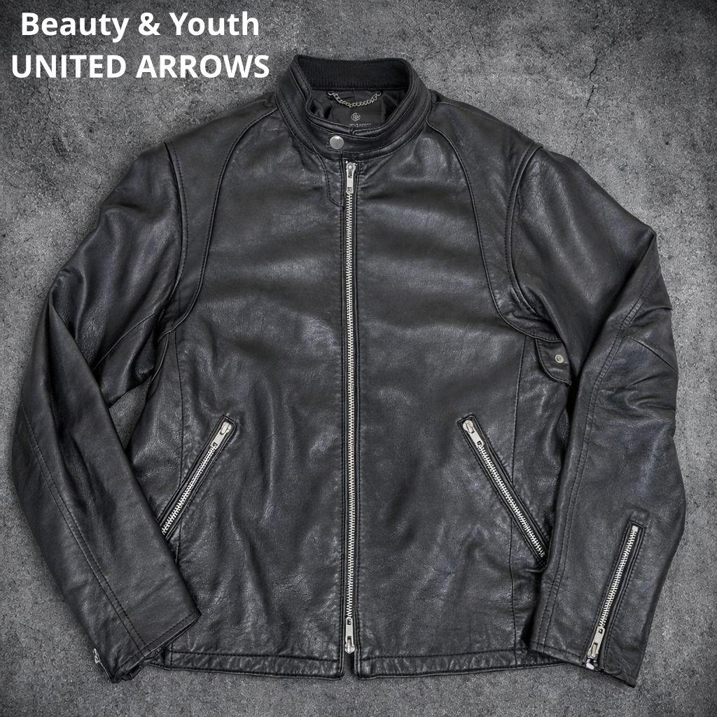 ユナイテッドアローズ シープスキン シングルライダース レザージャケット