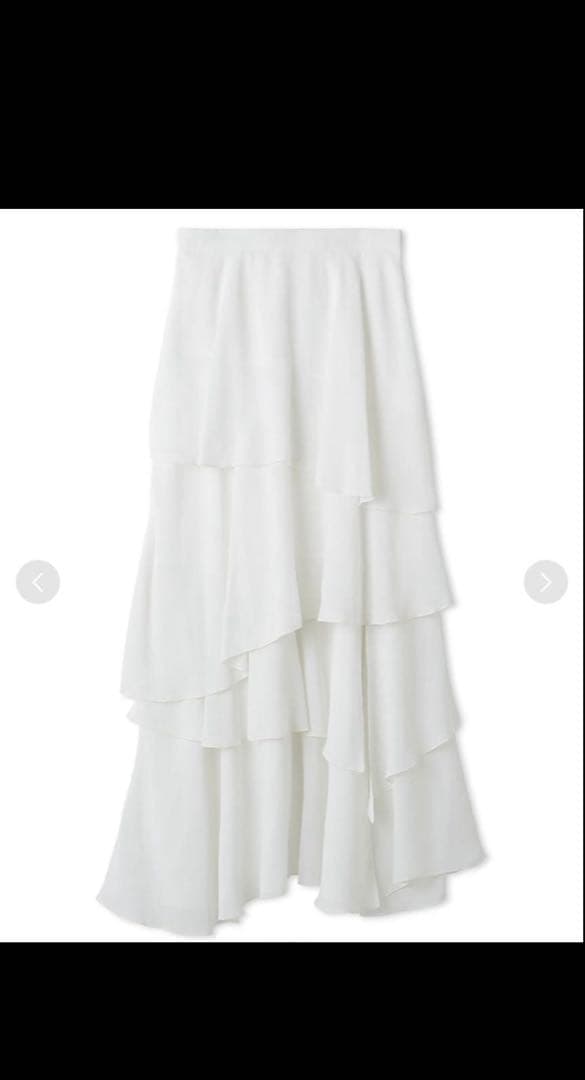 完売品　フレイアイディー　【00サイズ】セミシアーティアードスカート　ホワイト
