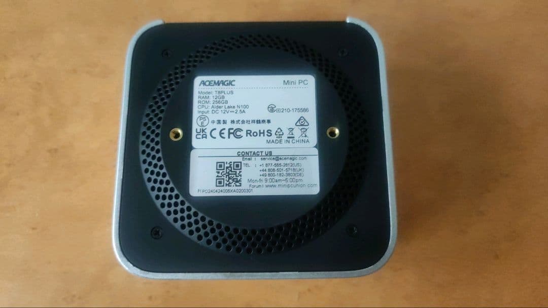 ミニPC ACEMAGIC T8 Plus Intel N100 12 GB MiniPC