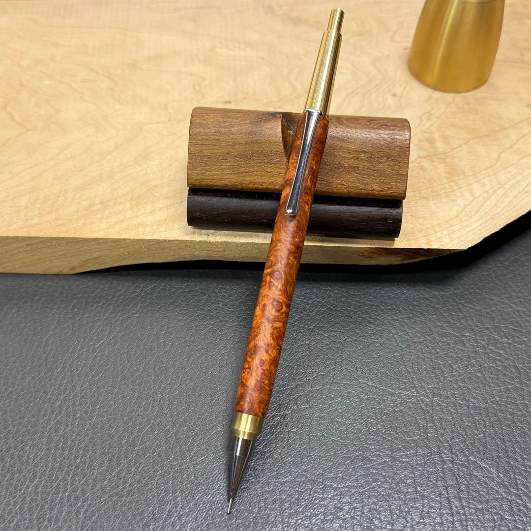 ◉プリンプリンω　147本花梨瘤PG-5用カスタム木軸　低重心ダブルR真鍮