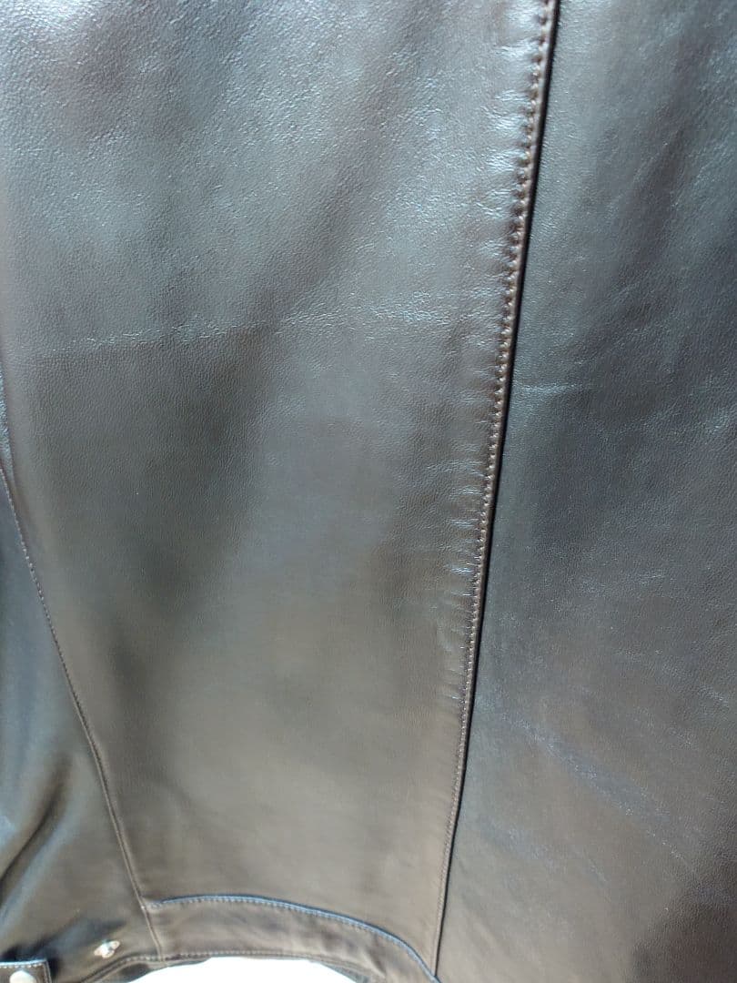 ダークブラウン、シングルレザーライダースジャケット