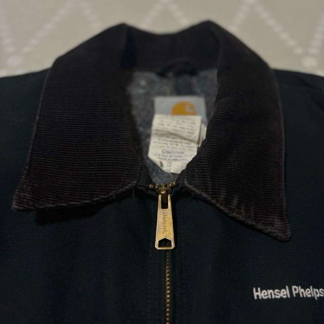 【レア】 Carhartt デトロイトジャケット 刺繍 ブラック 42 J01