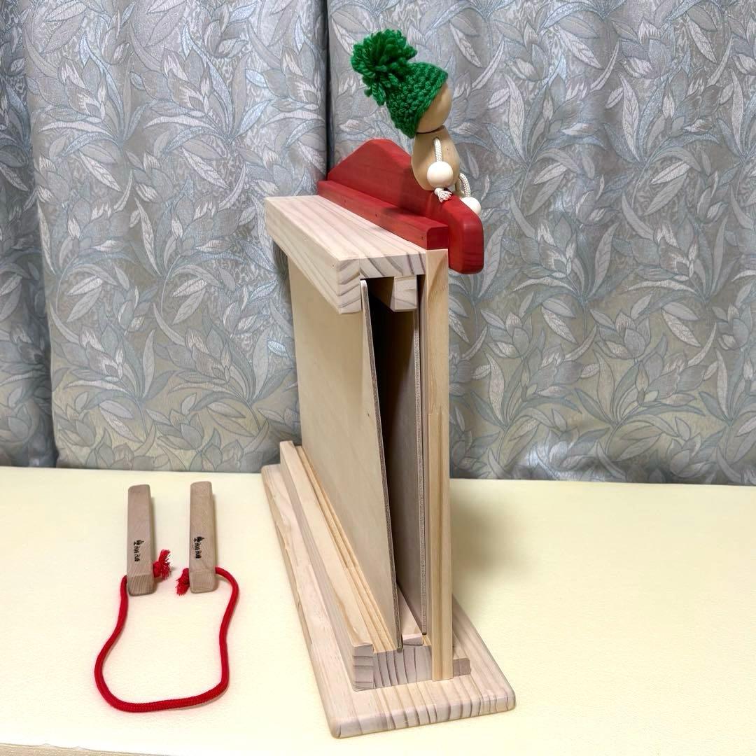 紙芝居　舞台　拍子木　木製人形付属　未使用品　美品