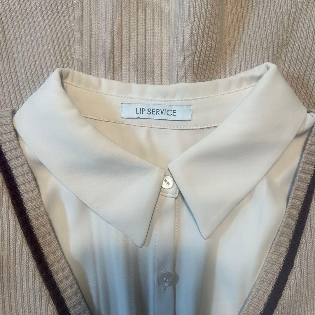 LIP SERVICE シャツドッキングプリーツワンピ