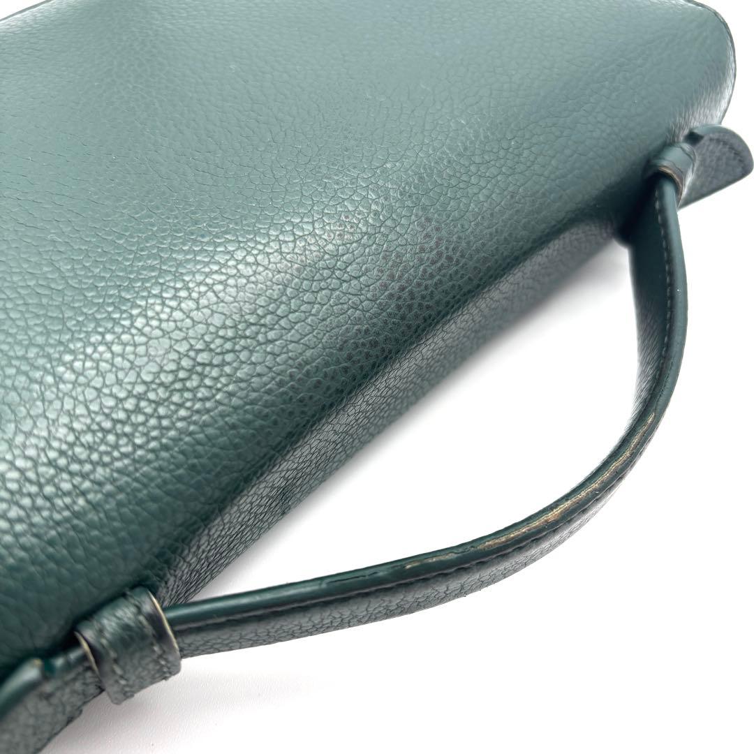 正規品 バーバリー 長財布 オーガナイザー セカンドバッグ レザー グリーン